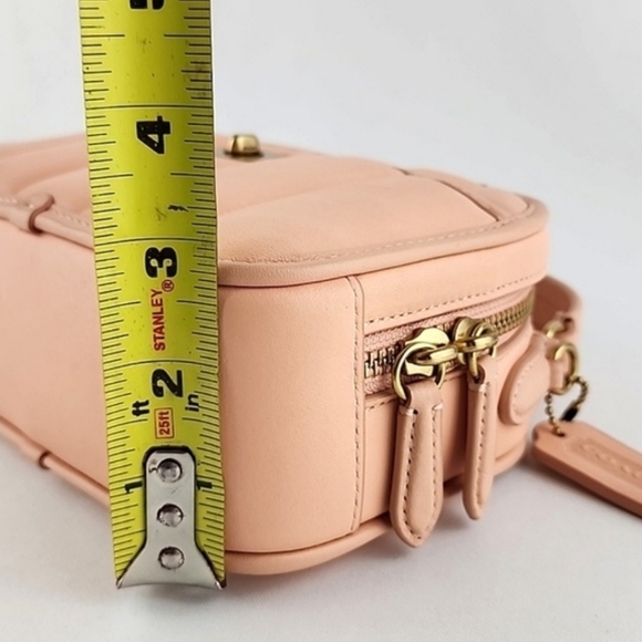 COACH Lunchbox Crossbody Leather Bag Top Handle Quilted Faded Blush - Picture 14 of 16